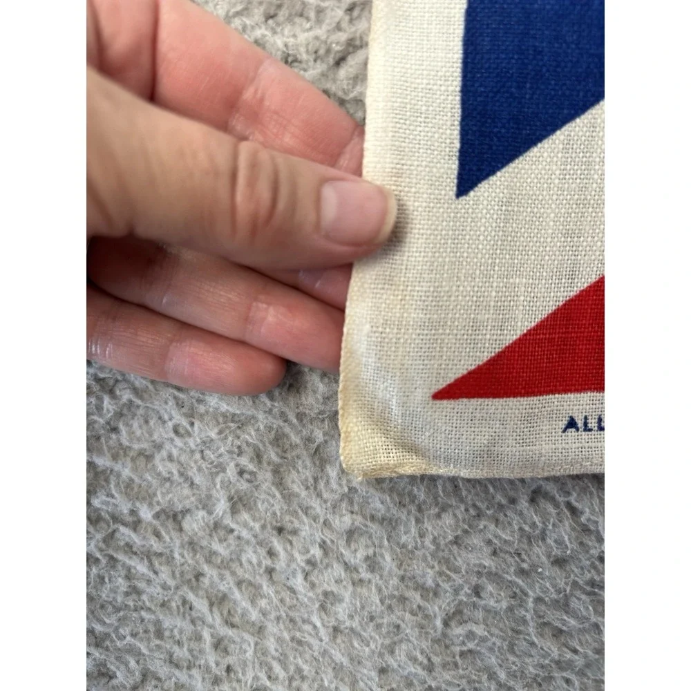 Vintage‎ I'm Backing Britain Tea Towel MCM Kitsch Wall Hanging Union Jack 1960s